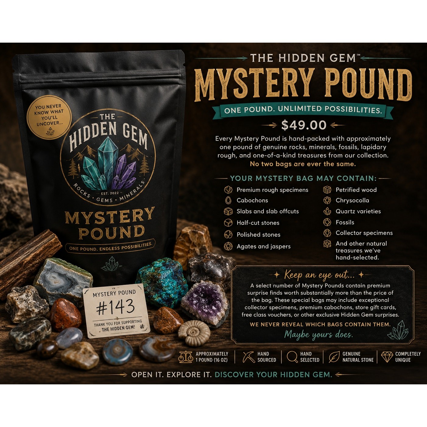 Mystery Pound Bag – 50 Bags Available 🎁🪨