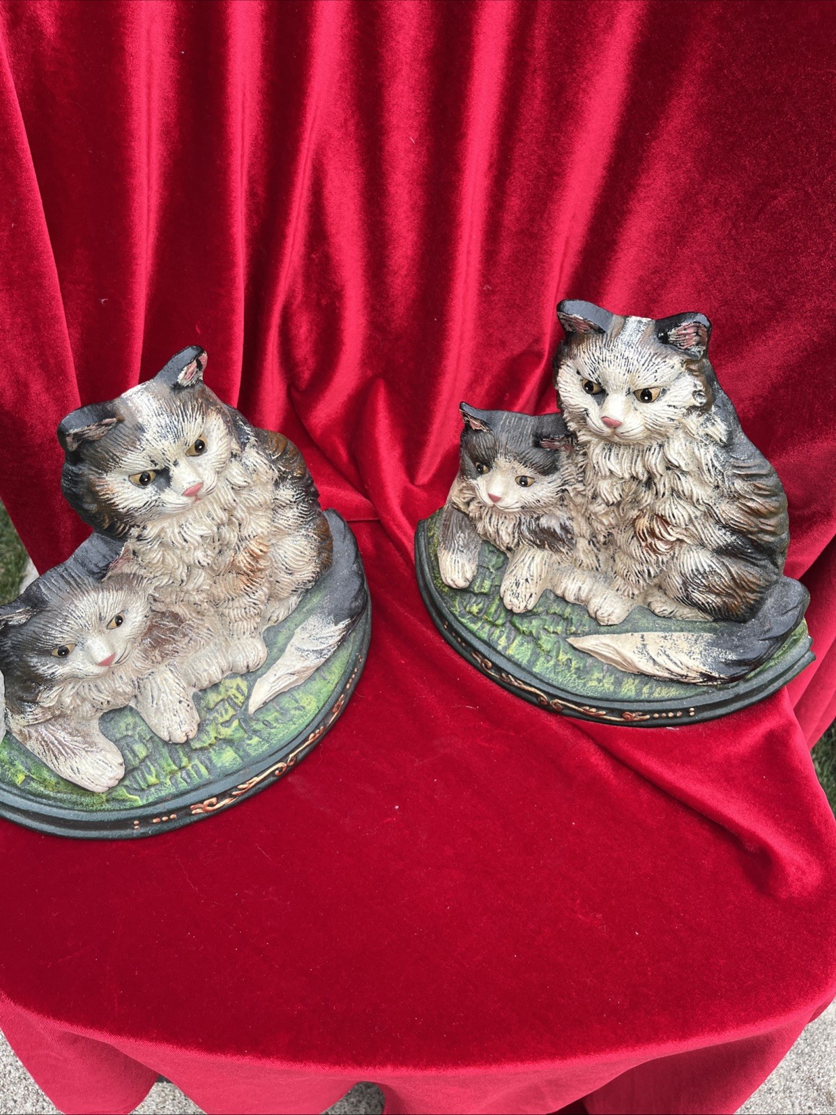 Cats Door Stop Pair 2x Vintage CAST IRON Twin Kitten Excellent Condition Heavy Cats Door Stop Pair 2x Vintage CAST IRON Twin Kitten Excellent Condition Heavy