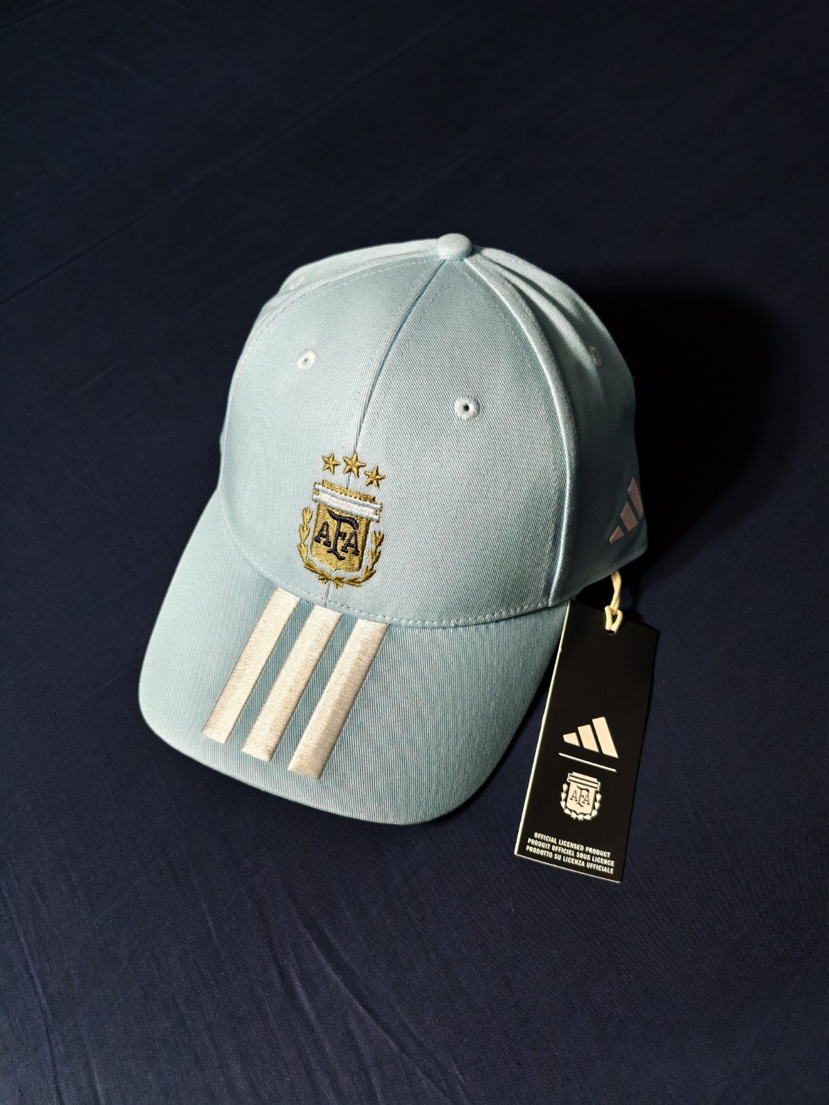 Adidas Argentina National Team 26 Hat Cap AFA Blue Stripes Adjustable World Cup Adidas Argentina National Team 26 Hat Cap AFA Blue Stripes Adjustable World Cup
