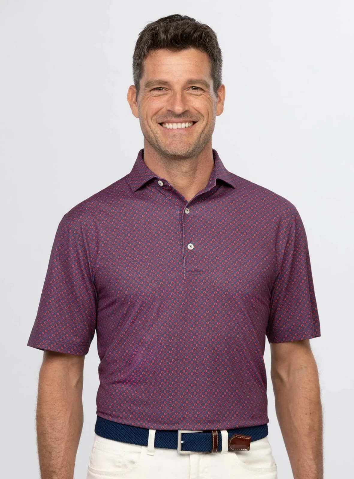 NWT MEN\'S TURTLESON BREW PERFORMANCE POLO, SIZE: L, COLOR: NAVY/RED NWT MEN\'S TURTLESON BREW PERFORMANCE POLO, SIZE: L, COLOR: NAVY/RED