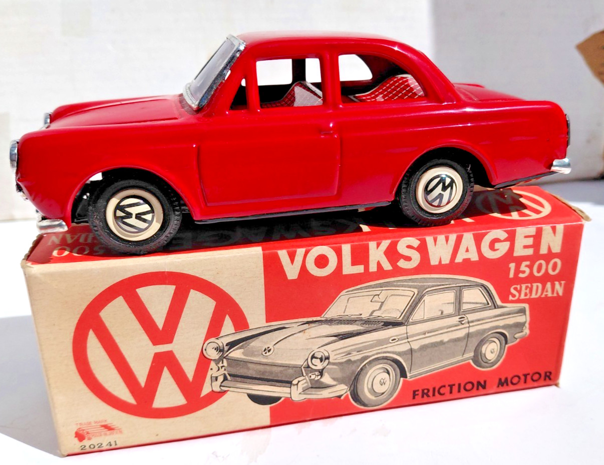 Vintage 1960\'s VW Volkswagen 1500 Sedan Friction Japan Tin Car W/Box HTF NMINT