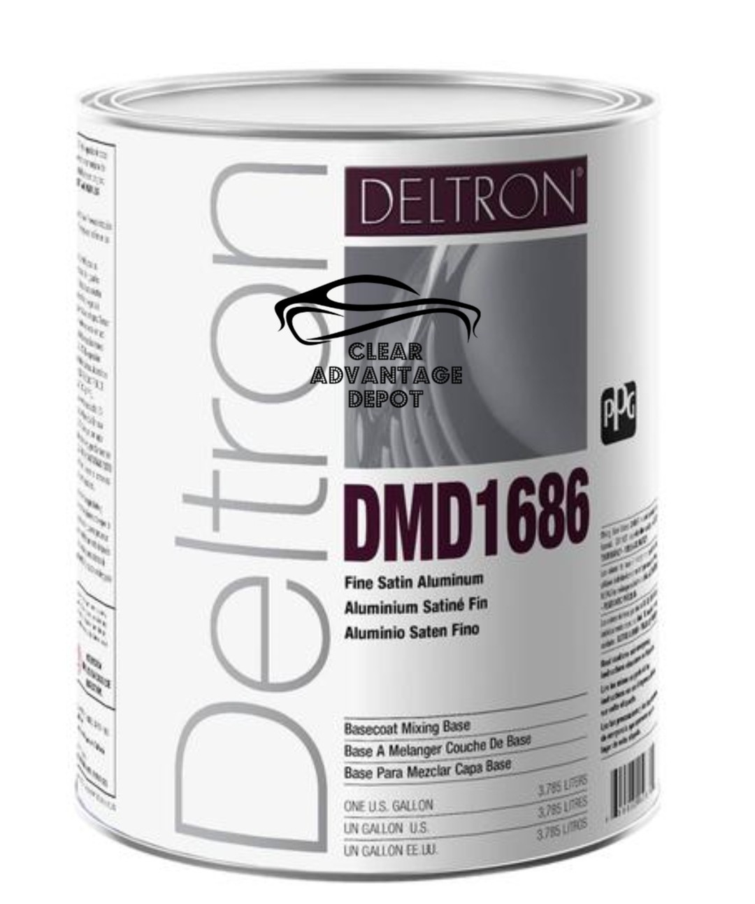 DMD1686 PPG Deltron Fine Satin Aluminum Paint 1 Gallon 