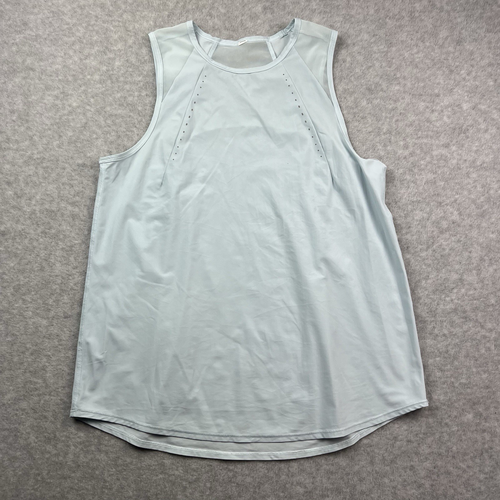 Lululemon Sculpt Cropped Tank Top Women 6 Light Blue Training Lightweight Mesh