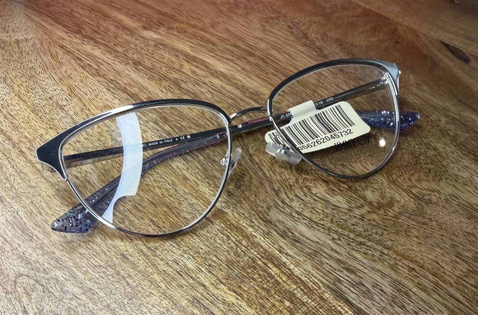 Jimmy Choo Women’s JC2002 3014 Metal Full Tim Cat Eye Glasses Silver SHN