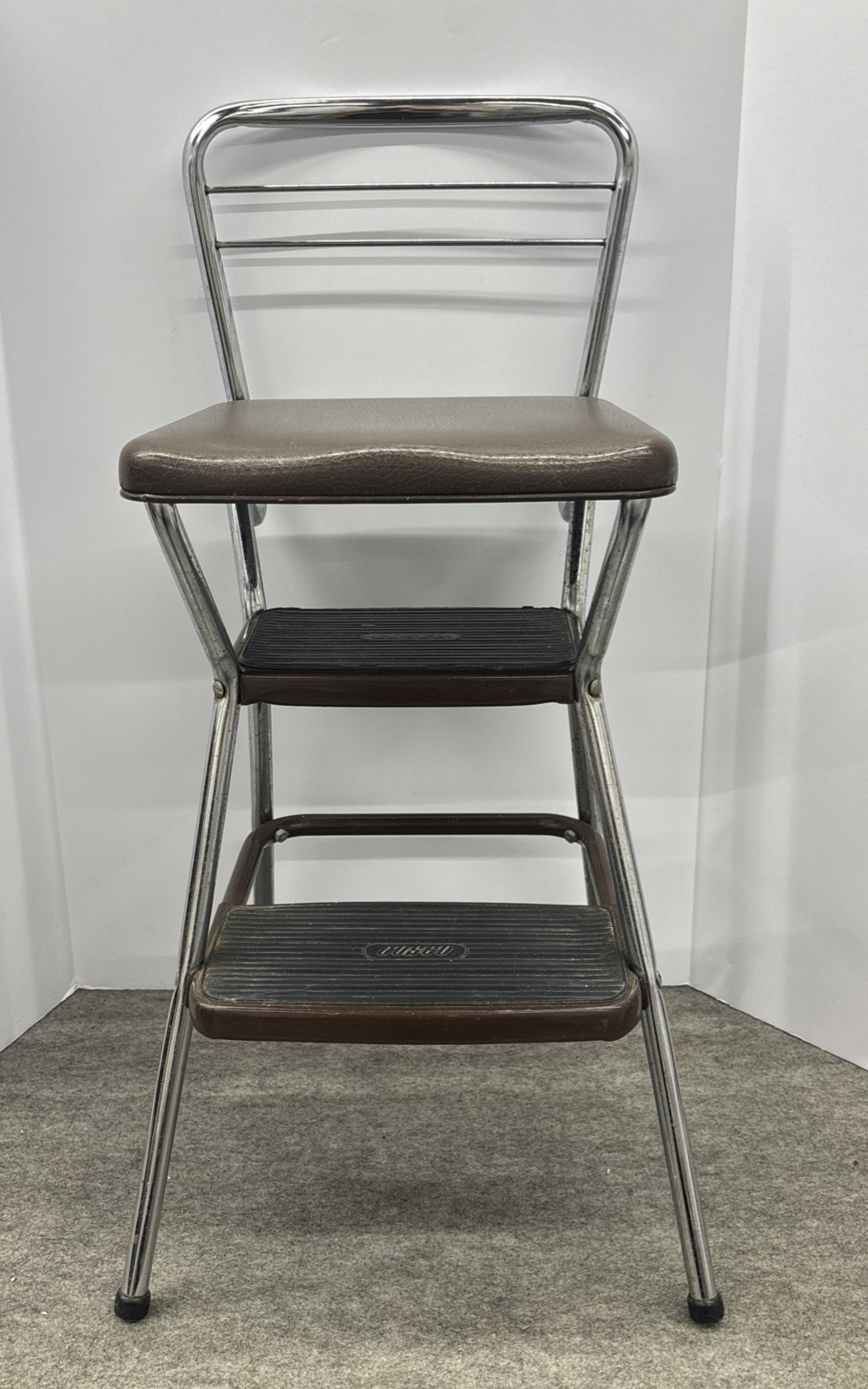 VINTAGE MID CENTURY COSCO FLIP UP SEAT STEP STOOL Good General Condition VINTAGE MID CENTURY COSCO FLIP UP SEAT STEP STOOL Good General Condition