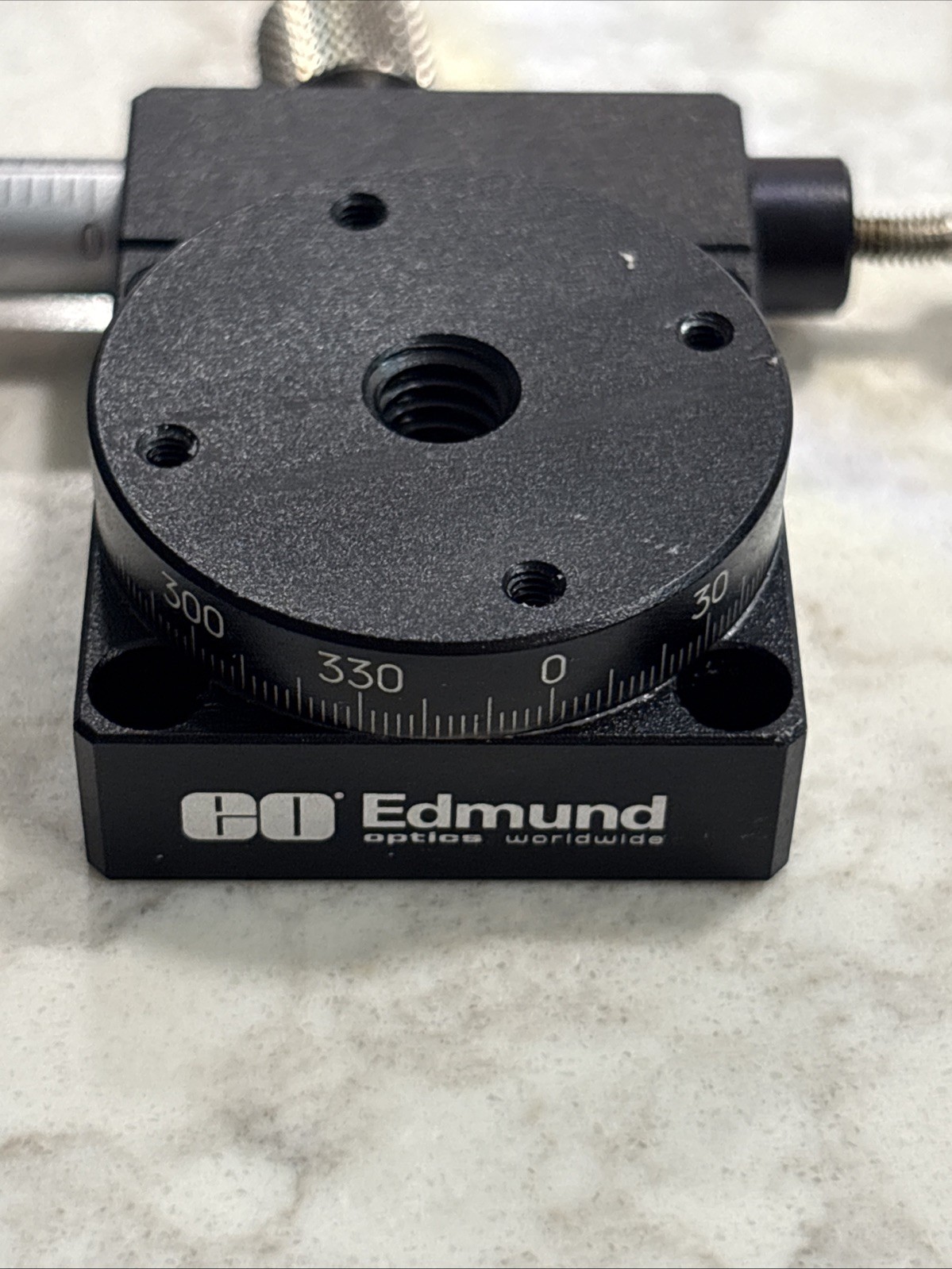 Edmund Optics 30mm Rotary Stage w/ Micrometer — Tested & Working Edmund Optics 30mm Rotary Stage w/ Micrometer — Tested & Working