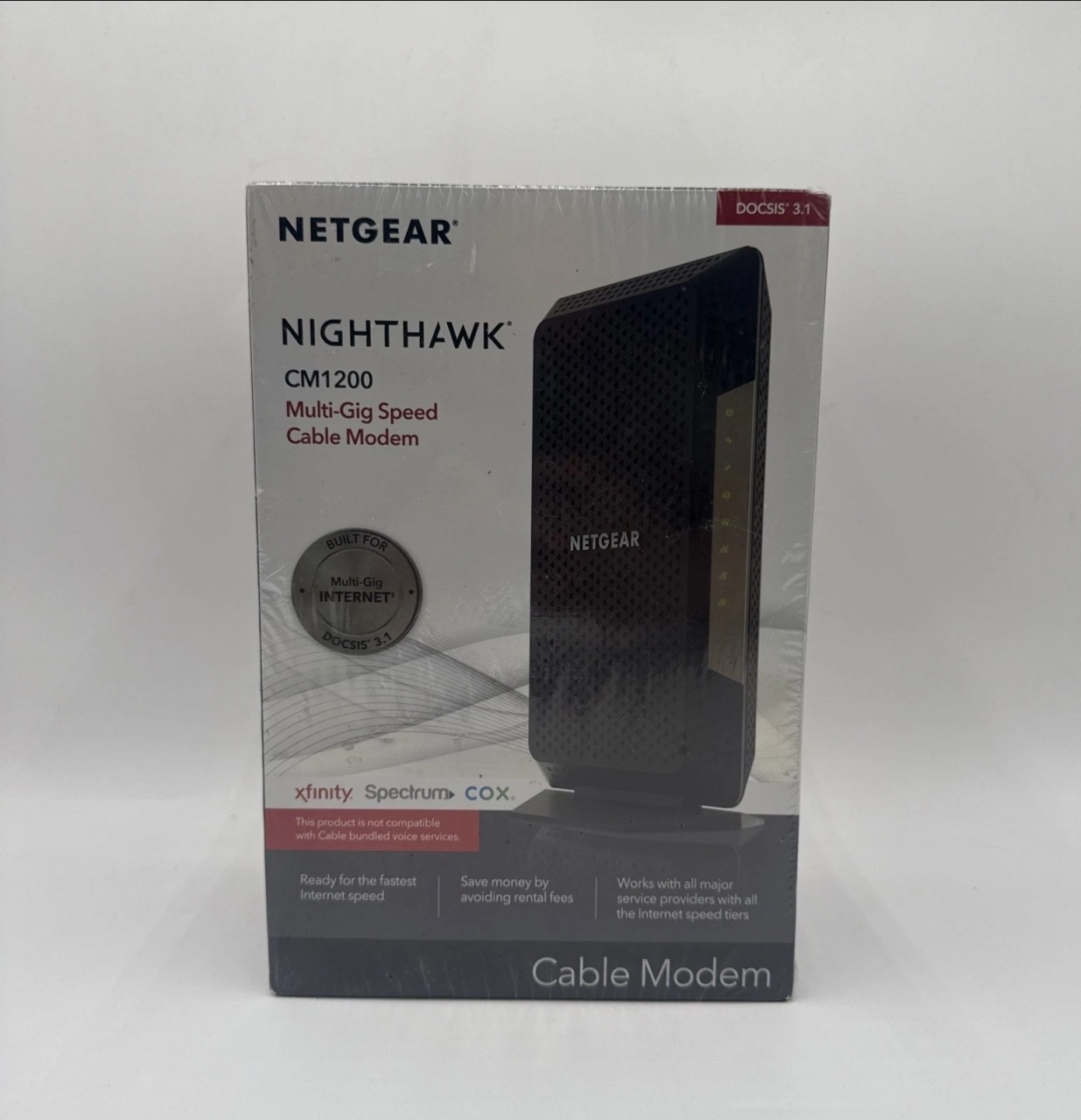 NETGEAR Nighthawk CM1200 DOCSIS 3.1 Multi-Gig Cable Modem - Xfinity/Spectrum/Cox NETGEAR Nighthawk CM1200 DOCSIS 3.1 Multi-Gig Cable Modem - Xfinity/Spectrum/Cox