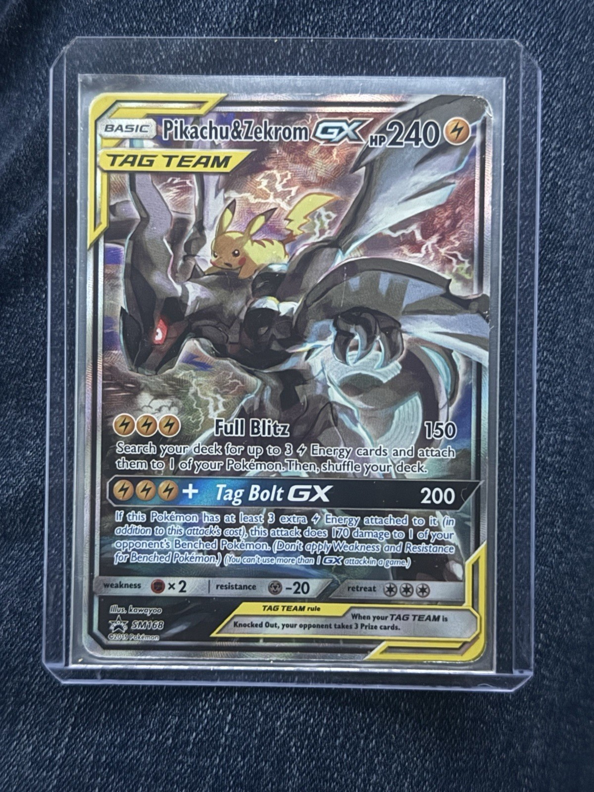 Pokémon Pikachu & Zekrom GX TCG Sun & Moon SM168 Holo Promo 