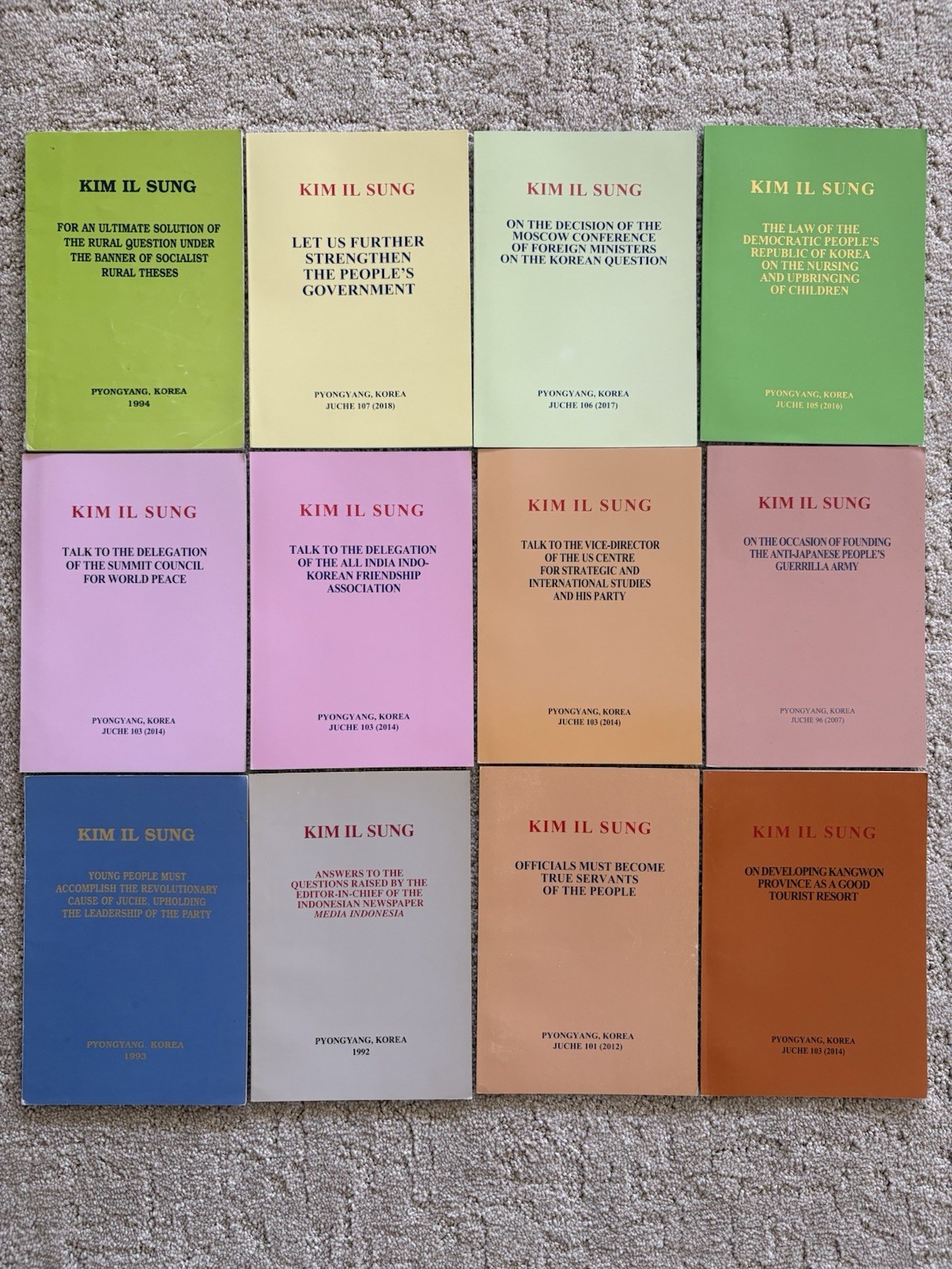 CHOOSE 1 - Vintage North Korean Kim Il Sung/Jong Il/Un Ideology Softcover Book CHOOSE 1 - Vintage North Korean Kim Il Sung/Jong Il/Un Ideology Softcover Book