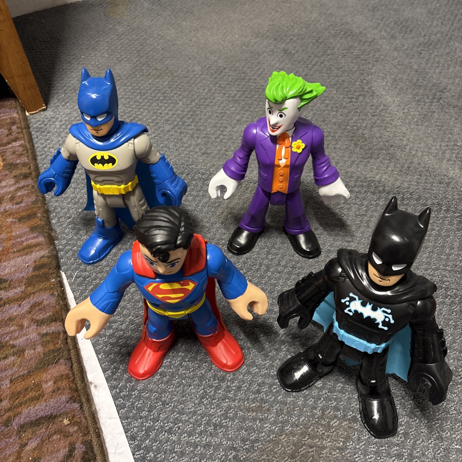 Fisher Price Imaginext XL Super Friends 10”  The Joker Batman Superman LOT Of 4