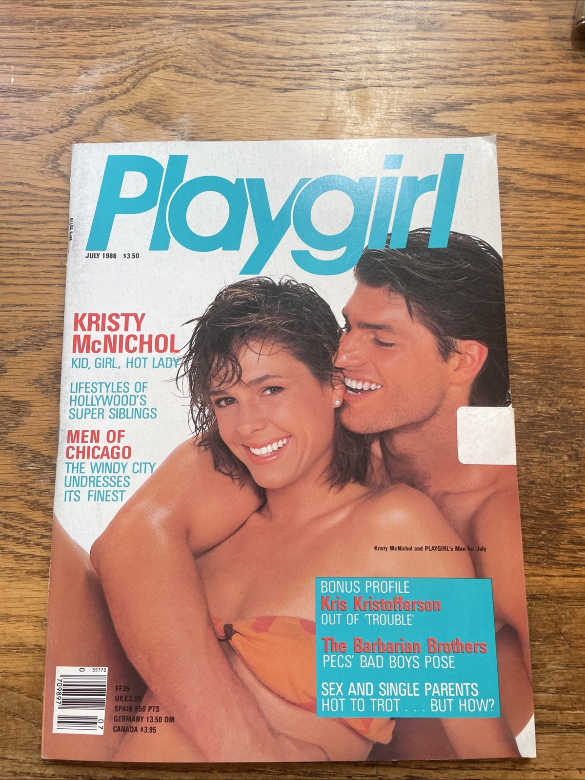 PLAYGIRL July 1986 KRISTY McNICHOL Barbarian Brothers KRIS KRISTOFFERSON tape PLAYGIRL July 1986 KRISTY McNICHOL Barbarian Brothers KRIS KRISTOFFERSON tape