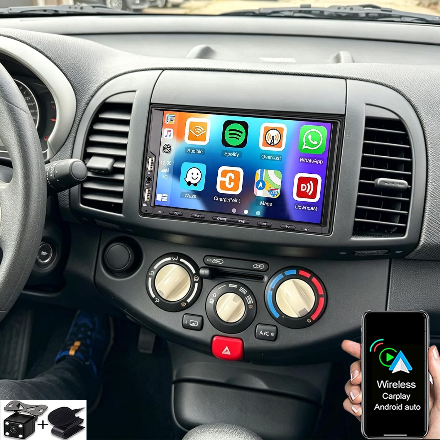 7\'\' Car Radio Stereo For Nissan Micra 2005-2007 Android 15 CarPlay GPS BT 2+64GB