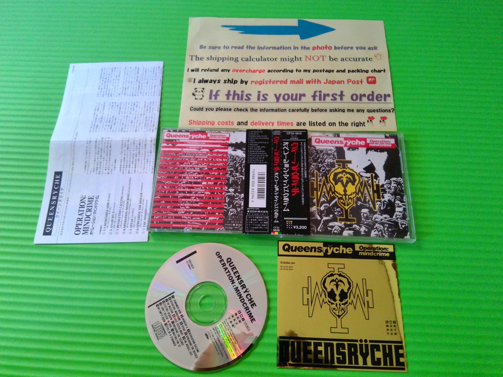 JPN w/Obi - Queensryche - Operation Mindcrime _ w/ Sticker _ CP32-5618 _ 3200Yen