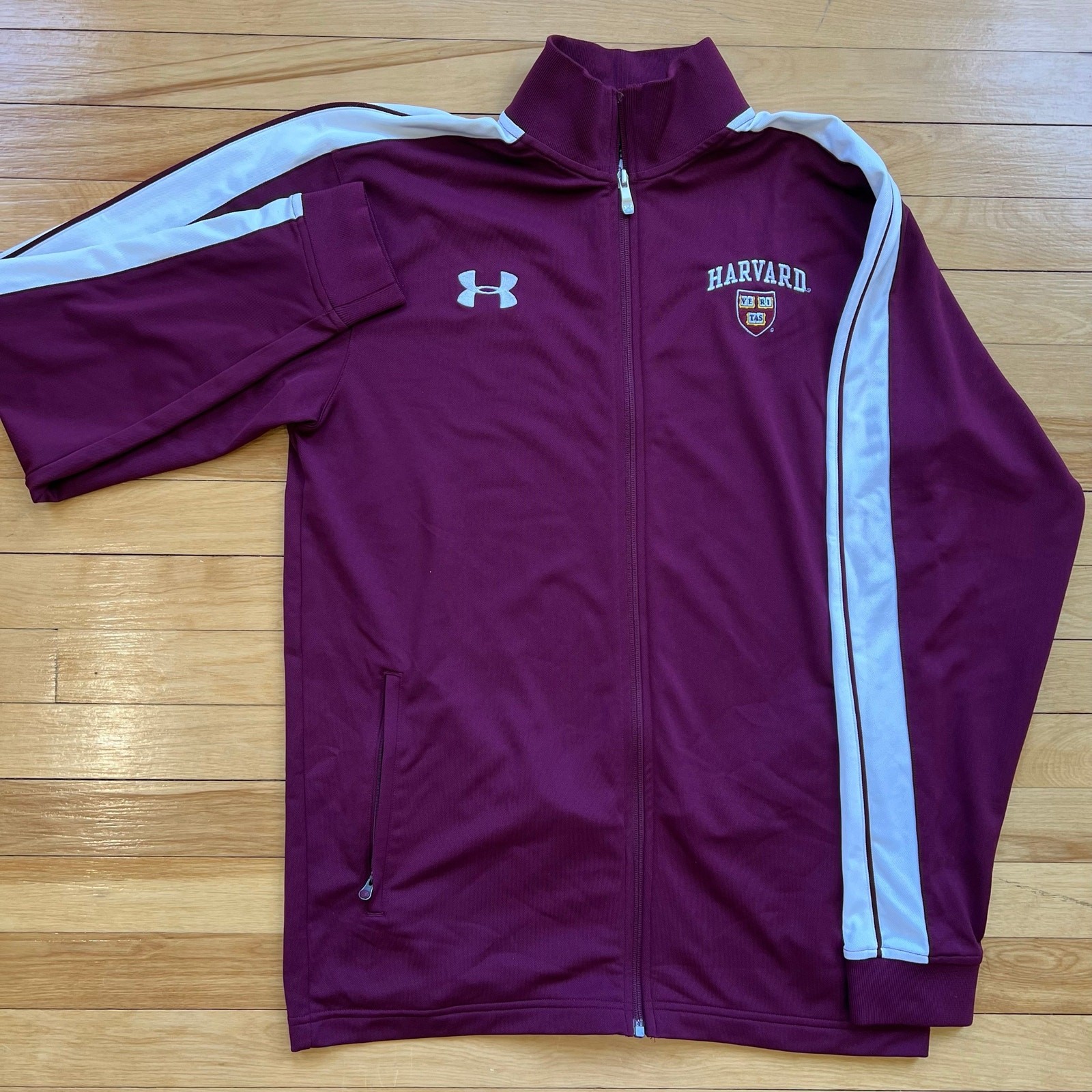 Harvard Under Armour Zip Up Jacket Unisex Size Small University Jacket Maroon