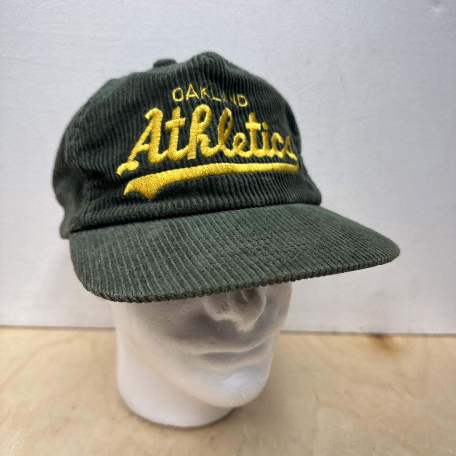 Vintage MLB Sports Specialties Oakland Athletics Corduroy Strapback Hat Rough