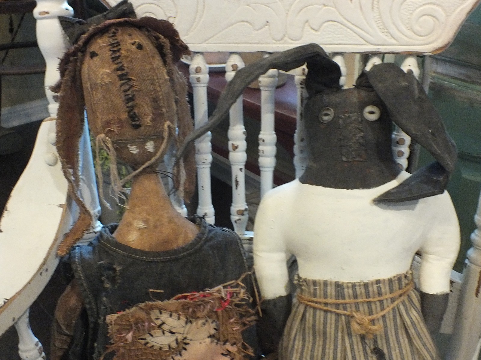 primitive rabbit doll 25 inch and 12 inch rabbit doll mix