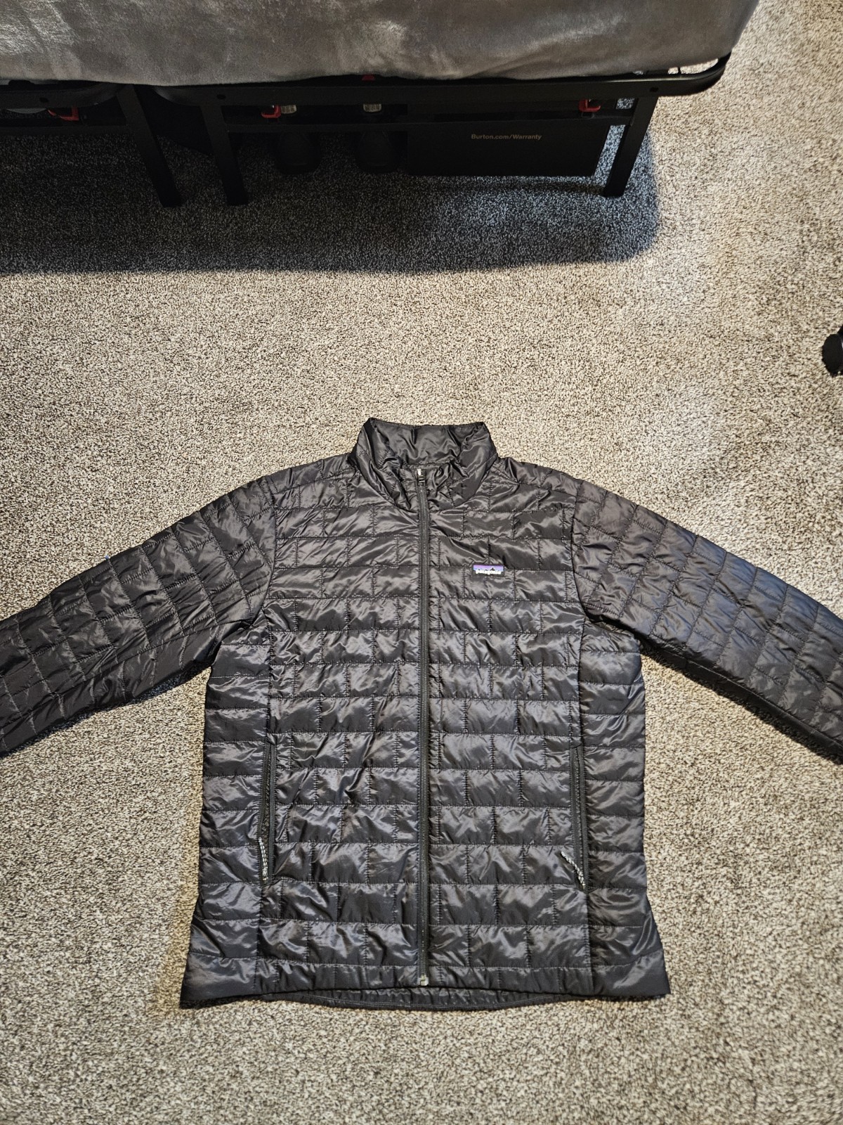 Patagonia Nano Puff Men\'s Black Puffer Jacket Full Zip Pockets Stand-Up XL Men\'s