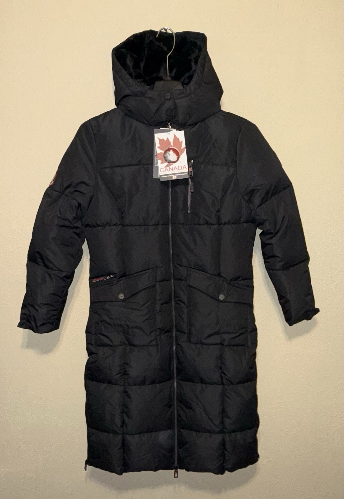 Canada Weather Gear Womens Black Parka Jacket Coat Size SZ L NEW $ 400 -