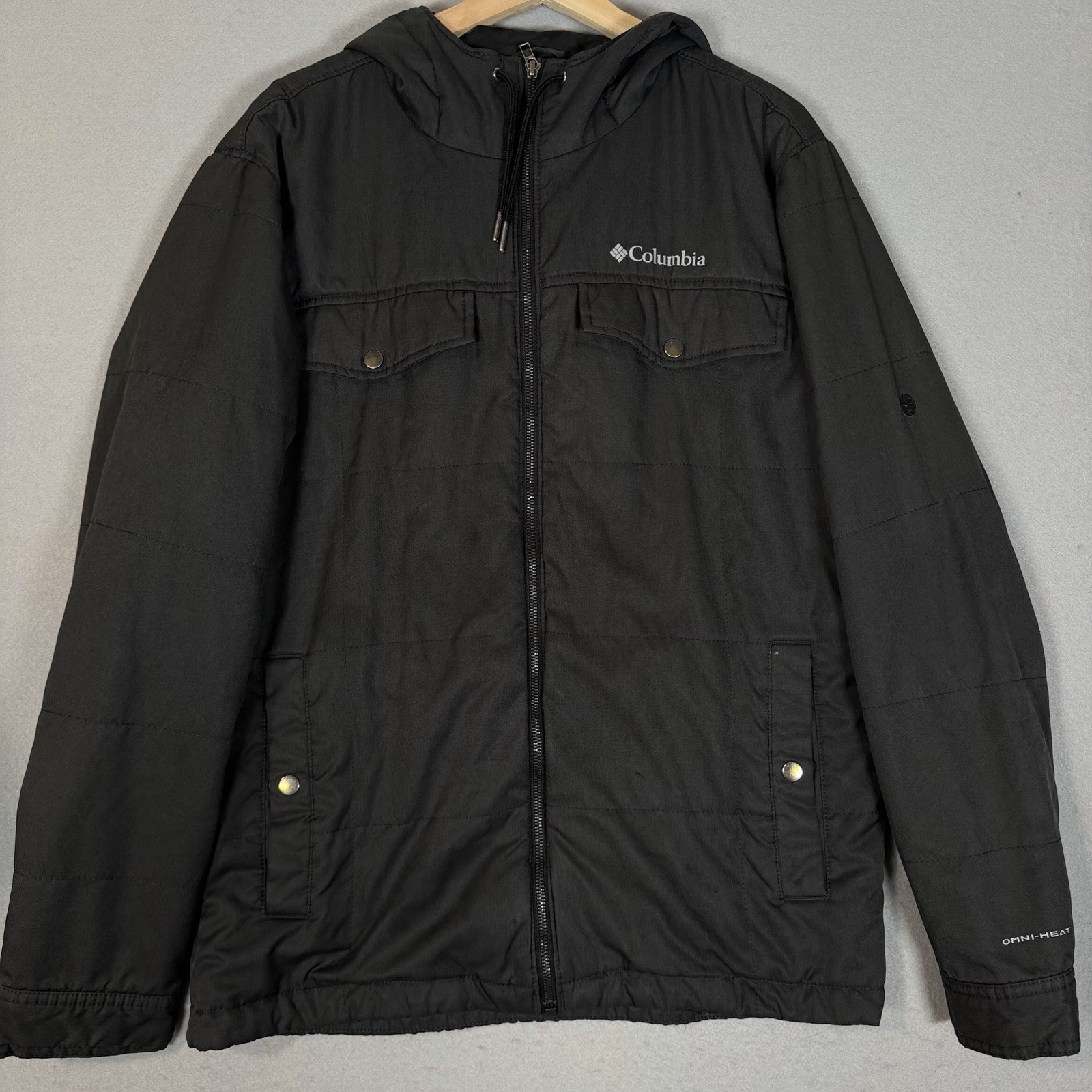 Columbia Men L Montague Falls II Insulated Jacket Omni-Heat Hood Gray Columbia Men L Montague Falls II Insulated Jacket Omni-Heat Hood Gray