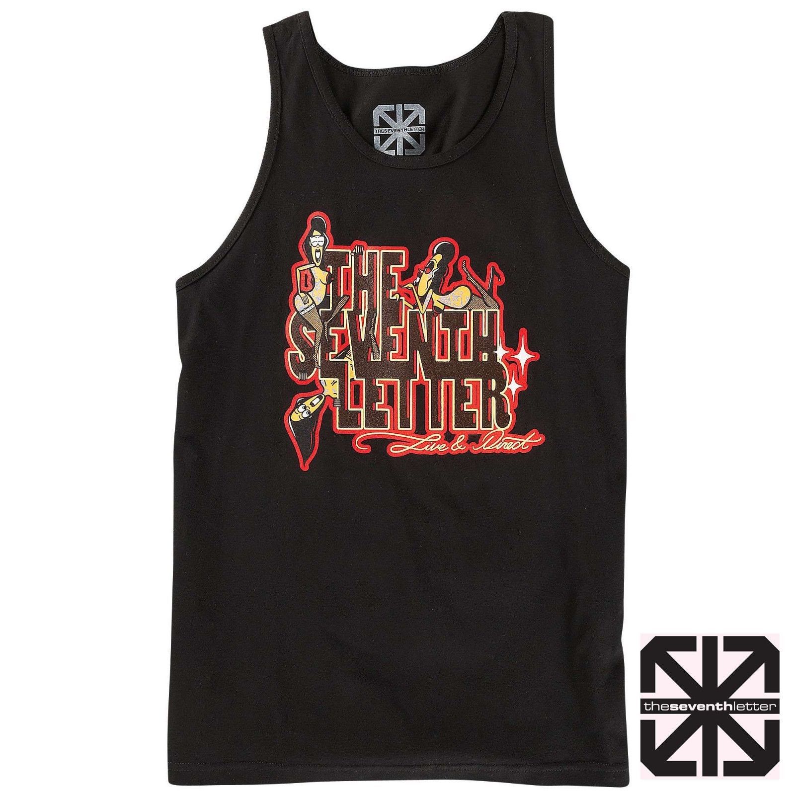 The Seventh Letter Neon Girls Tank Top Sless T-Shirt Tee Black M,L Skate Graffit