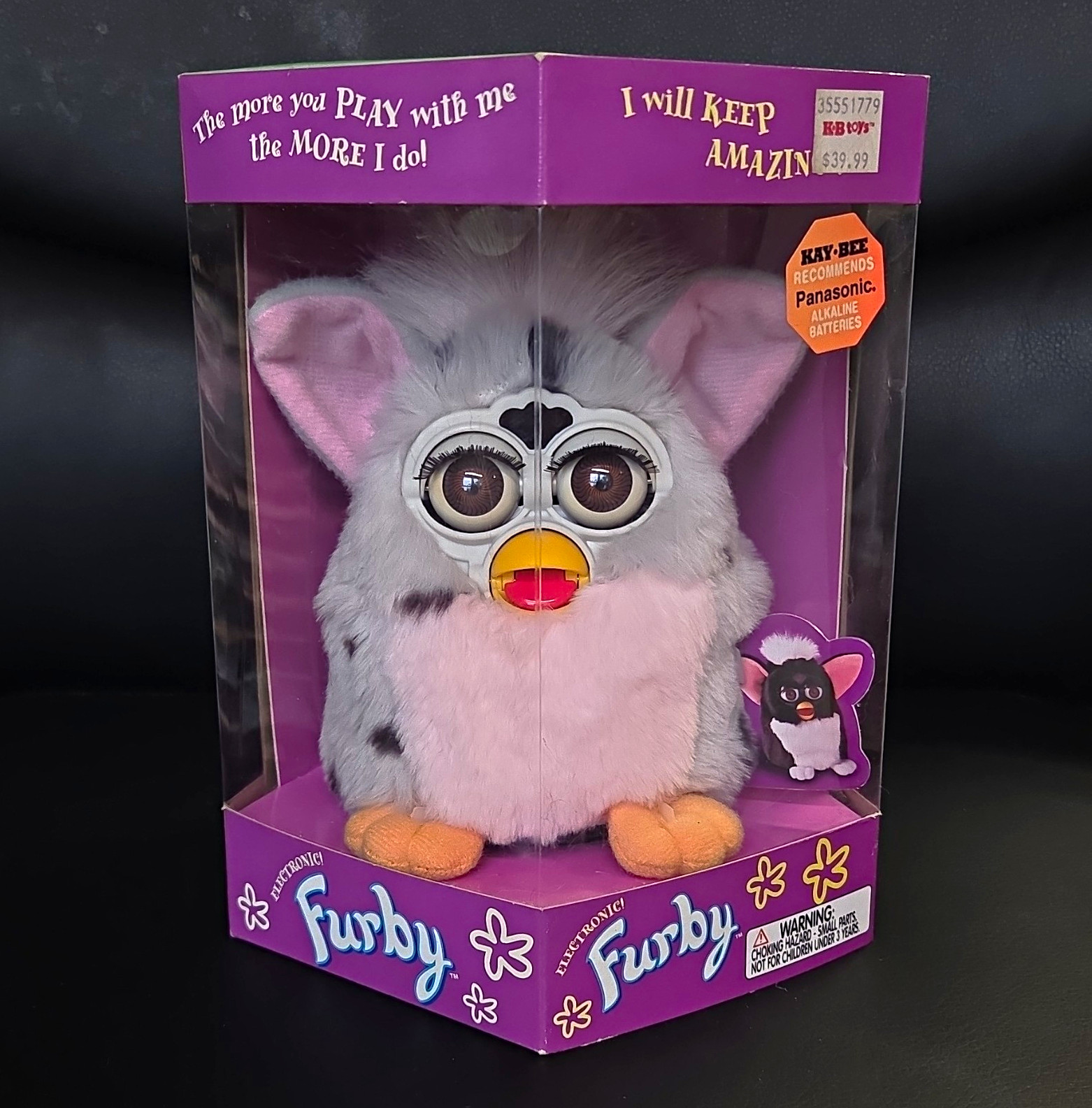 Vintage 1998 Leopard Pink & Grey Furby MPN 70-800 NEW IN BOX Untested
