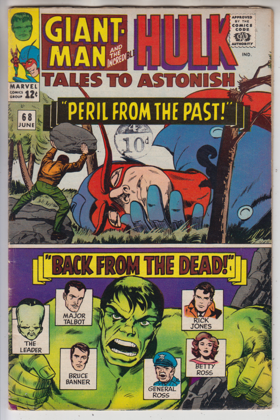 TALES TO ASTONISH # 68 FN 6.0 HULK & GIANT-MAN CENTS 1965 TALES TO ASTONISH # 68 FN 6.0 HULK & GIANT-MAN CENTS 1965