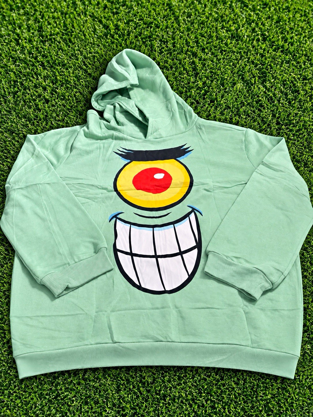 Nickelodeon Kids SpongeBob SquarePants Plankton Graphic Pullover Hoodie – NEW