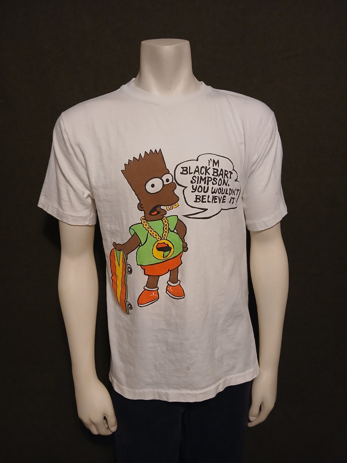Geniune Vintage 90’s Black Bart Simpson Skateboad Skater T-Shirt sz Medium RARE Geniune Vintage 90’s Black Bart Simpson Skateboad Skater T-Shirt sz Medium RARE
