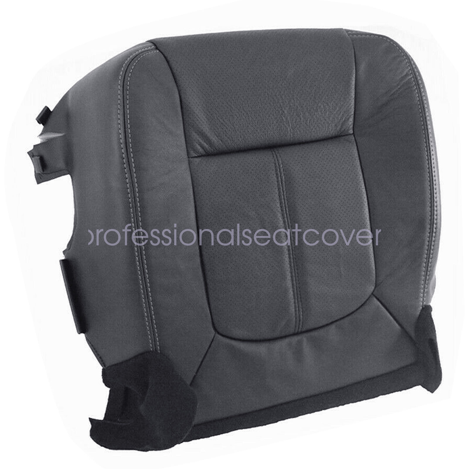 For 2011-2016 Ford F250 F350 Lariat Leather AC Seat Cover Front Bottom Top Black