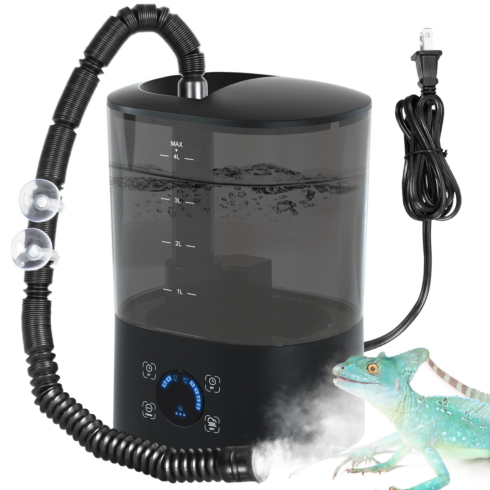 4L Reptile Humidifier Fogger Automatic Misting System Timing Terrarium Mister