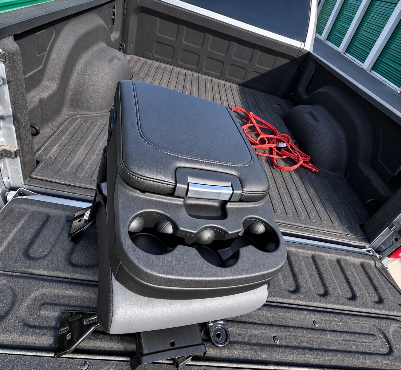 2003-2025 Dodge Ram 1500 2500 3500 Center Jump Seat Console BLACK & GRAY VINYL