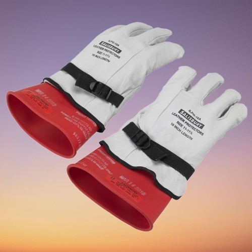 OTC Hybrid Electric Safety Gloves, White/Red, Large, Universal Fit
