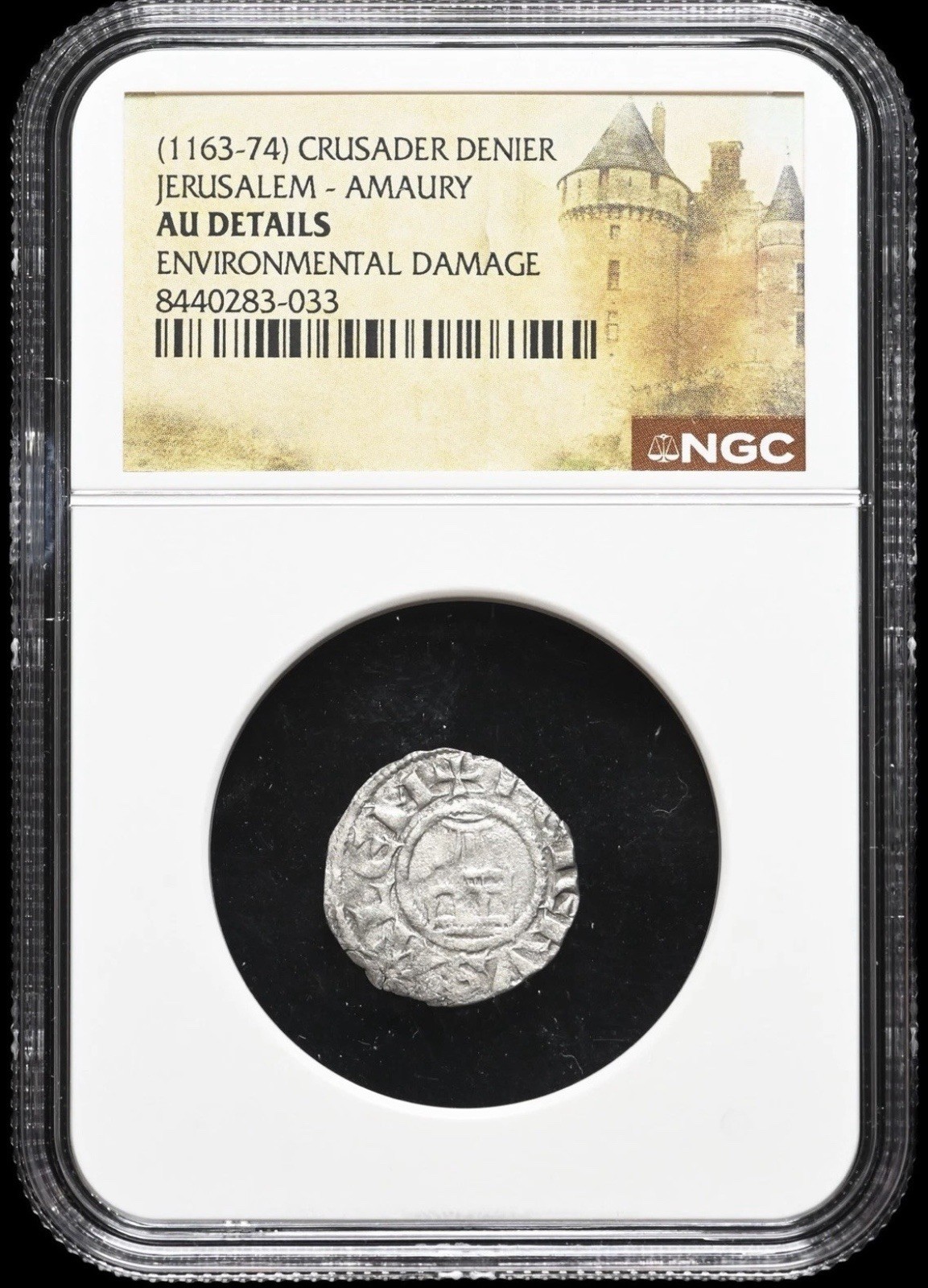 CRUSADERS Kingdom Of Jerusalem Amaury 1163-1174 AD Knights Templar Denier NGC AU
