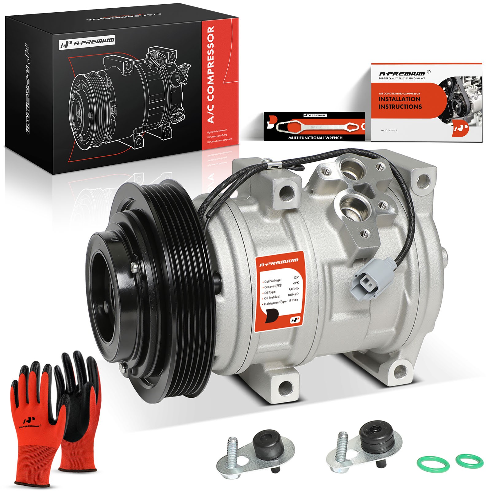 A-premium A/C Compressor with Clutch for Honda Accord 03-07 Acura MDX TL Odyssey