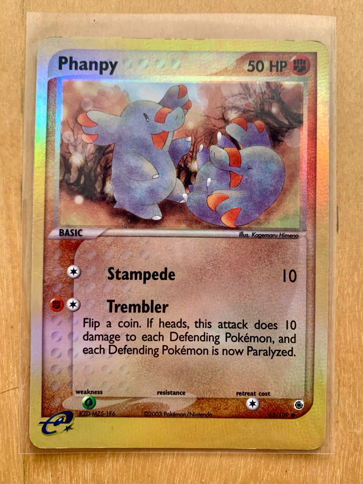 2003 Pokemon EX Ruby Sapphire Phanpy 62/109 Reverse Holo LP e-Reader