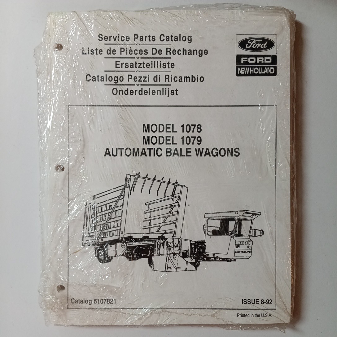 NOS Ford New Holland 1078 & 1079 Bale Wagon Parts Catalog Manual # 5107821 NOS Ford New Holland 1078 & 1079 Bale Wagon Parts Catalog Manual # 5107821