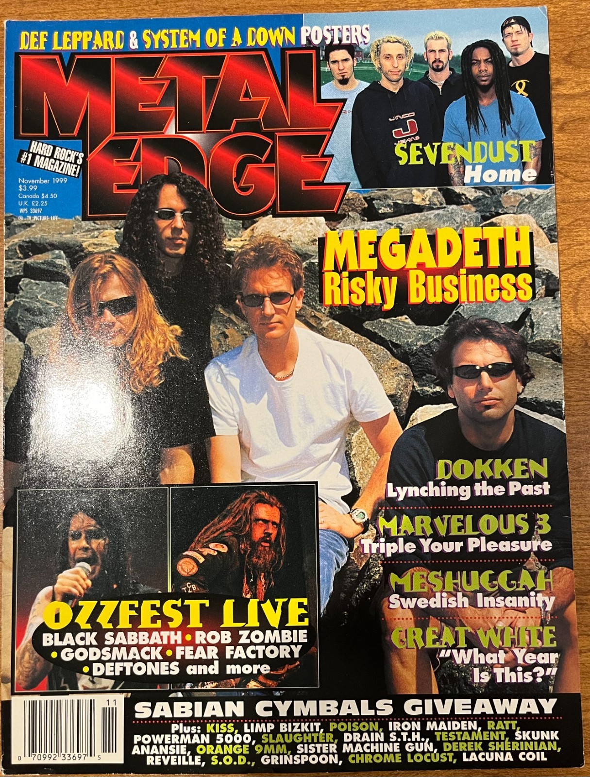Metal Edge Magazine November 1999 Megadeath Ozzfest Complete Metal Edge Magazine November 1999 Megadeath Ozzfest Complete