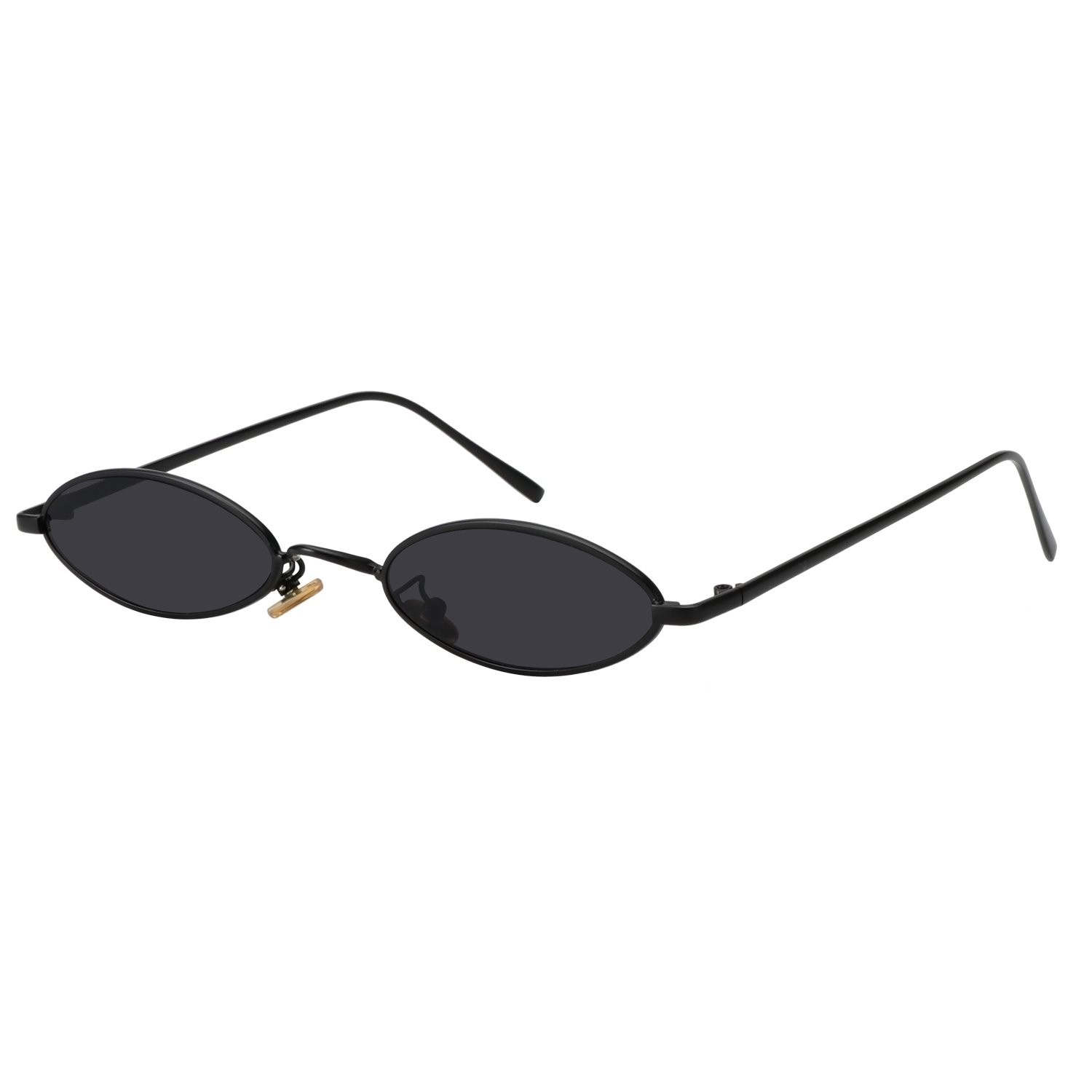 MEETSUN Vintage 90s Small Oval Sunglasses For Women Men Small, C10-black-gray MEETSUN Vintage 90s Small Oval Sunglasses For Women Men Small, C10-black-gray