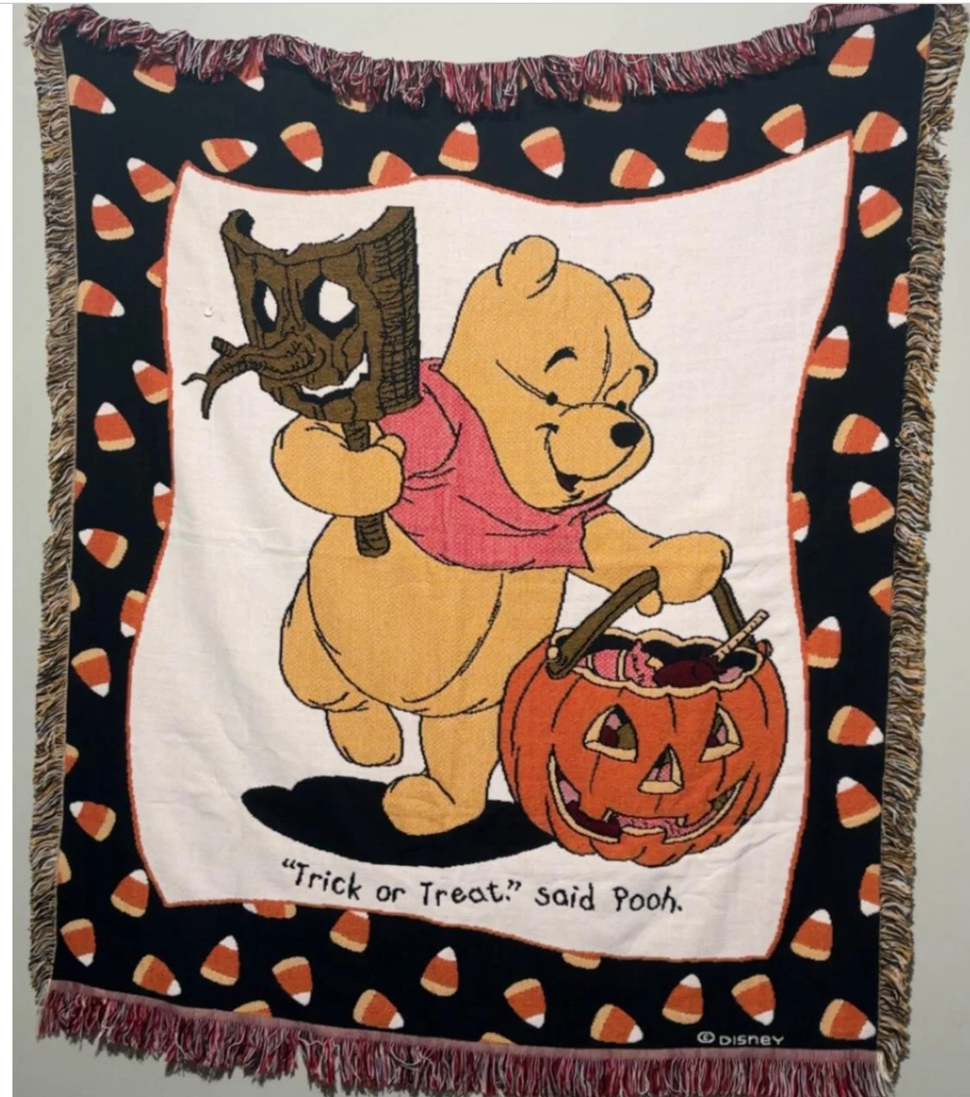 Winnie the Pooh Vintage Woven Blanket 1990's