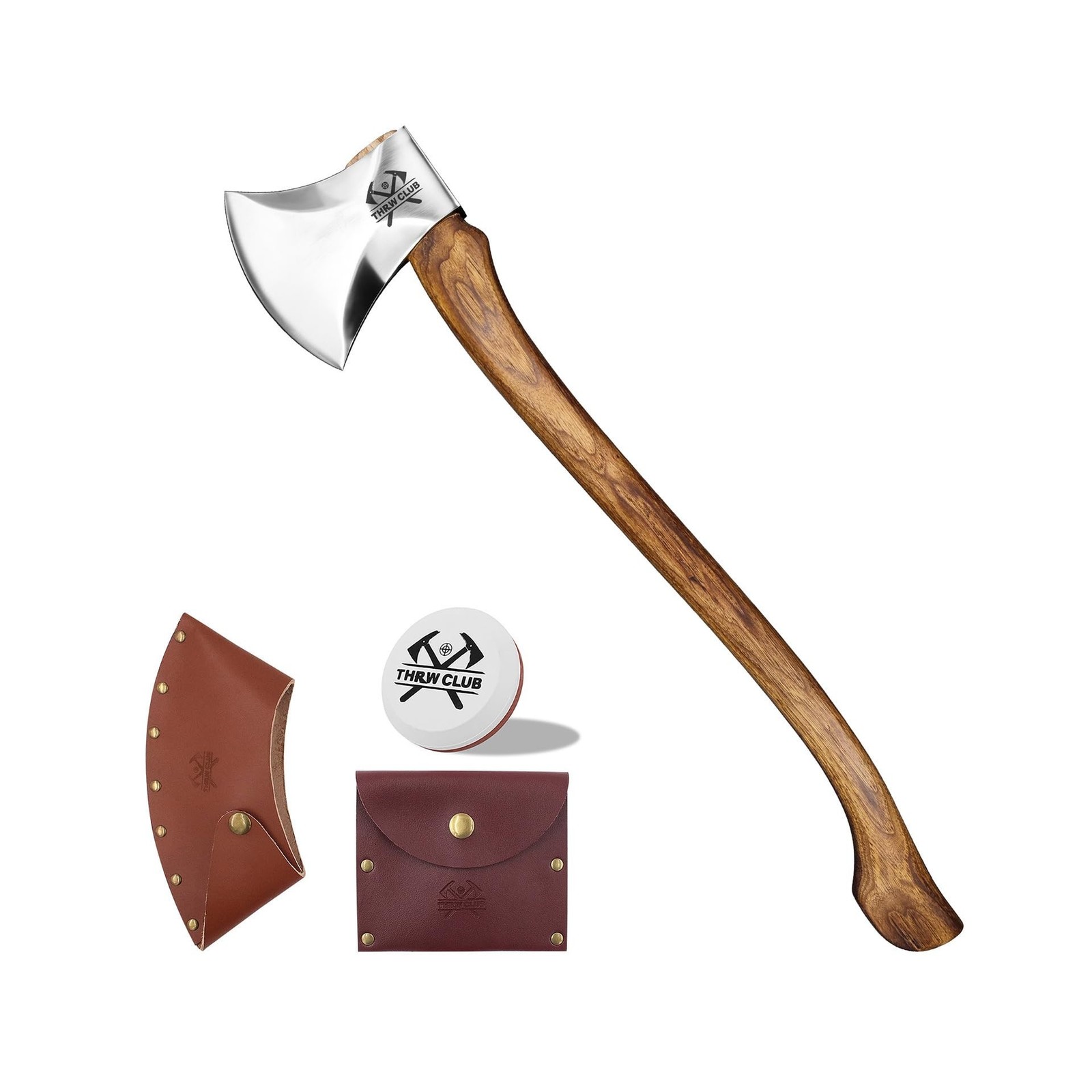 32.6 Inch Professional Wood Splitting Axe, Wood Chopping Axe with Hickory Woo...