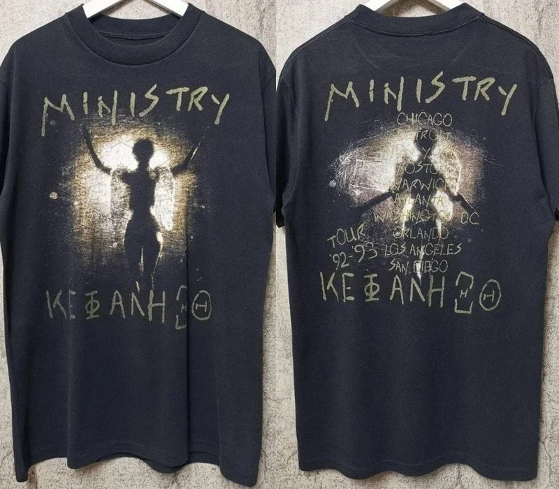 New Sale Ministry Vintage 90s Tour 2 Sided Industrial Metal T Shirt Unisex Tee