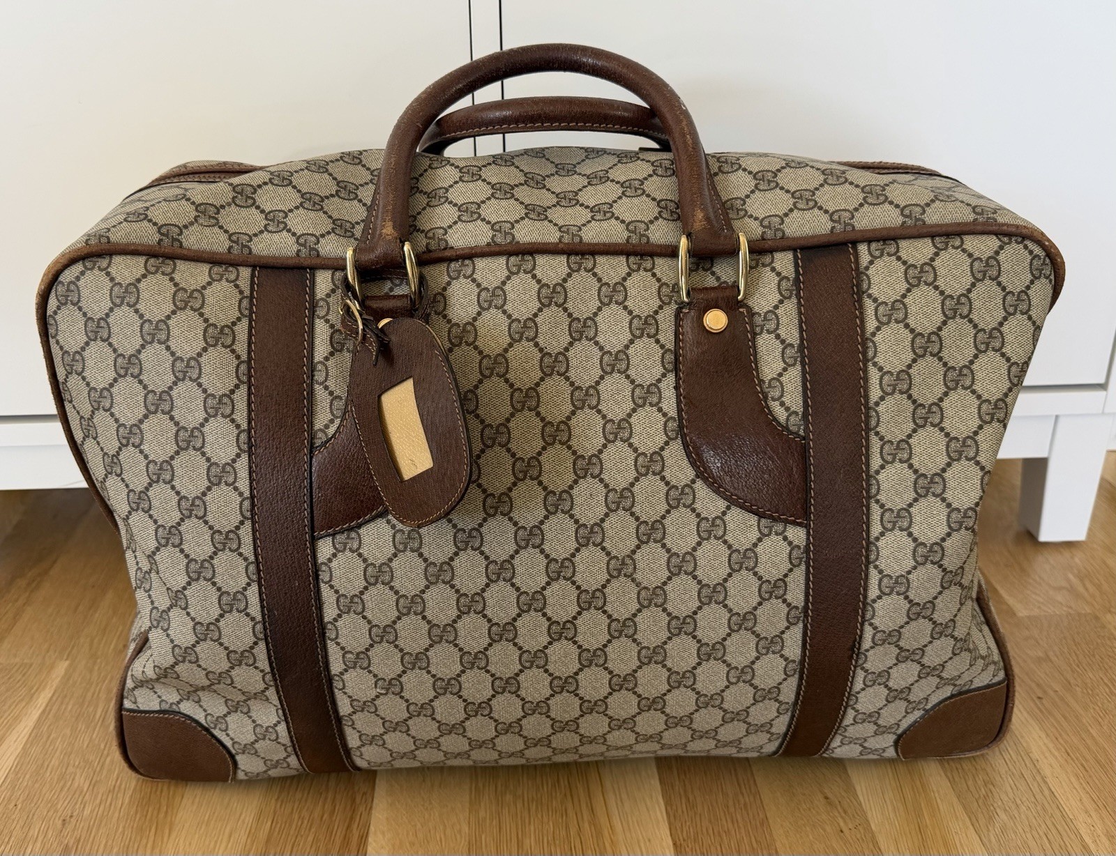 Vintage GUCCI GG Supreme Monogram - Weekender Bag - Boston Suitcase - 1970s Vintage GUCCI GG Supreme Monogram - Weekender Bag - Boston Suitcase - 1970s