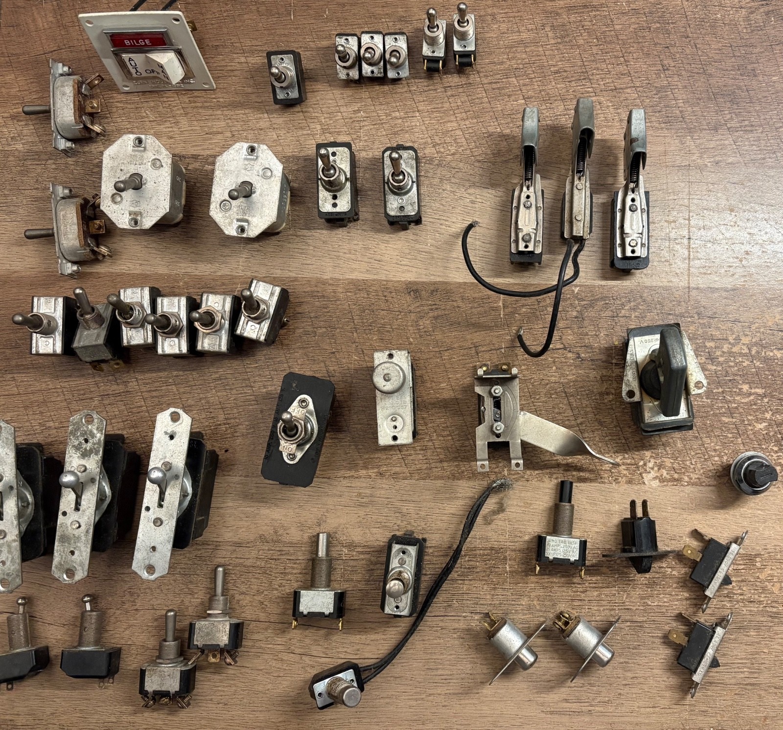 Large Lot of 42 Cutler-Hammer C-H Aircraft Panel Tool Military Toggle Switches
