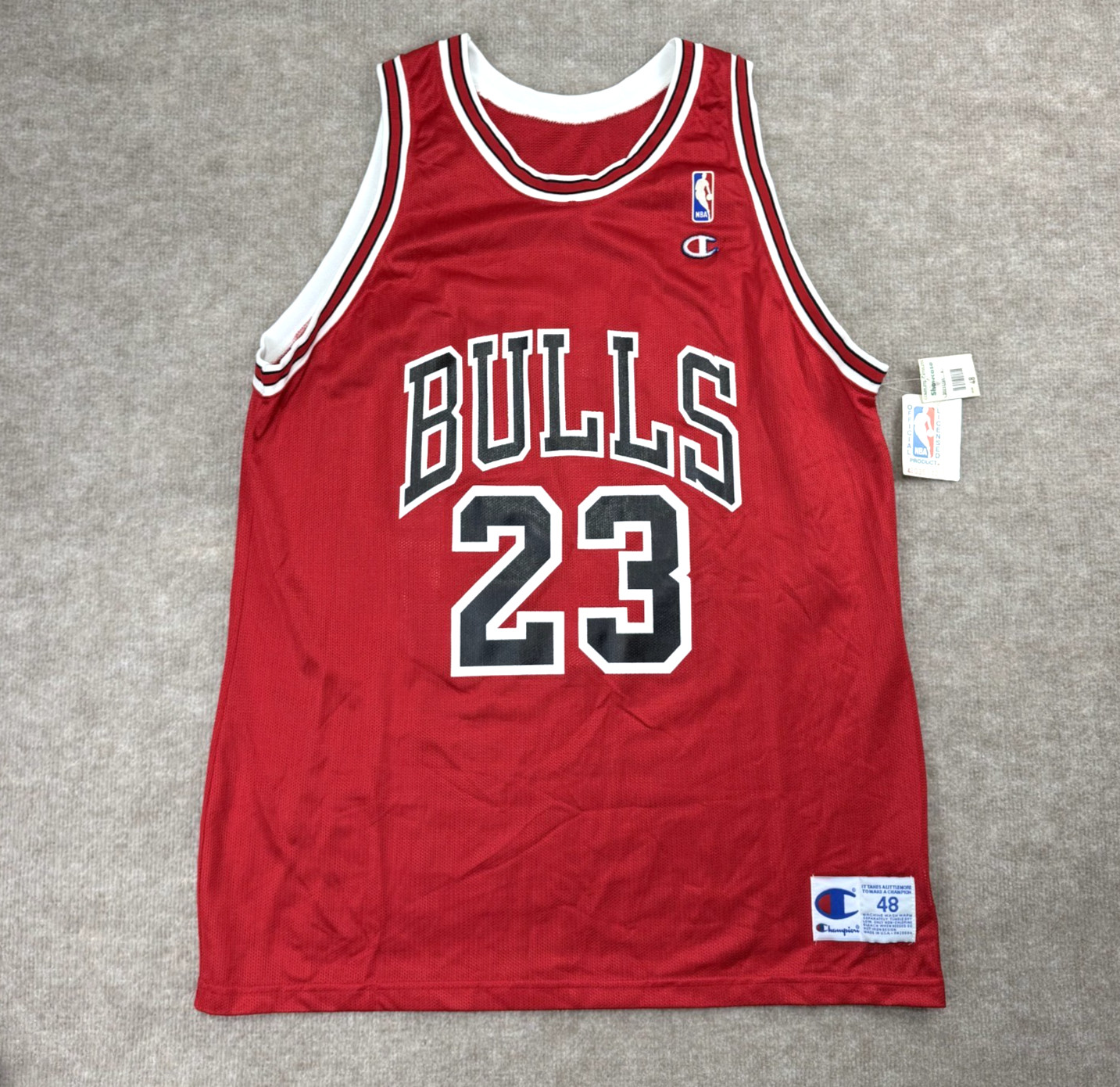 Vintage Michael Jordan Chicago Bulls Champion Jersey Mens 48 XL 90s NEW WITH TAG