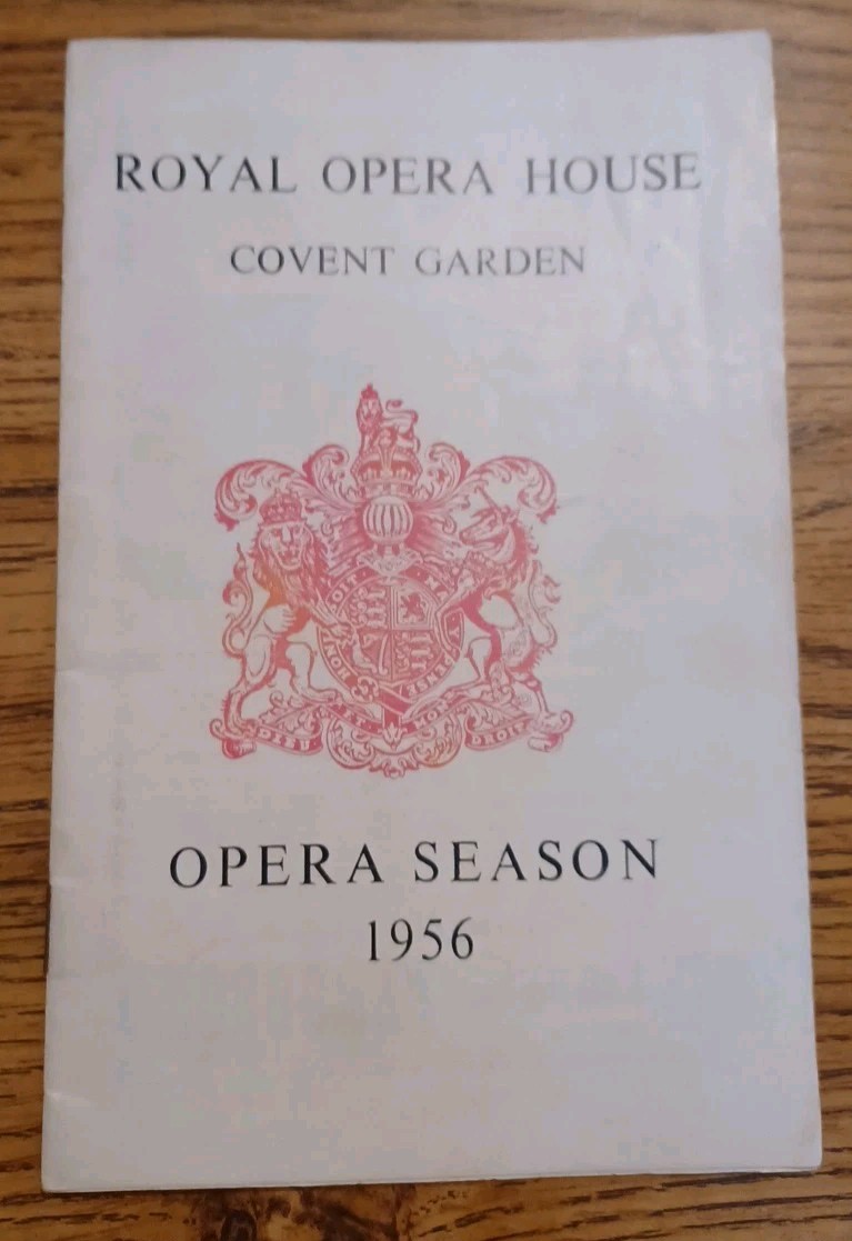 Royal Opera Season 1956 House Covent Garden Program Royal Opera Season 1956 House Covent Garden Program