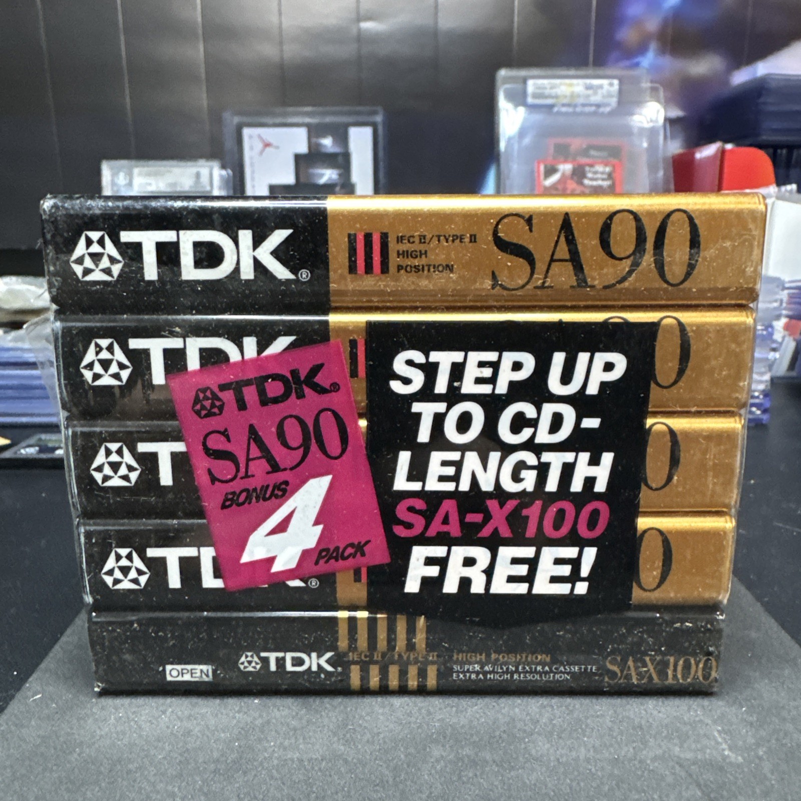 TDK SA90 Type II High Bias Cassette LOT OF 4 Sealed NOS Blank w/ SA-X 100 5 Pack