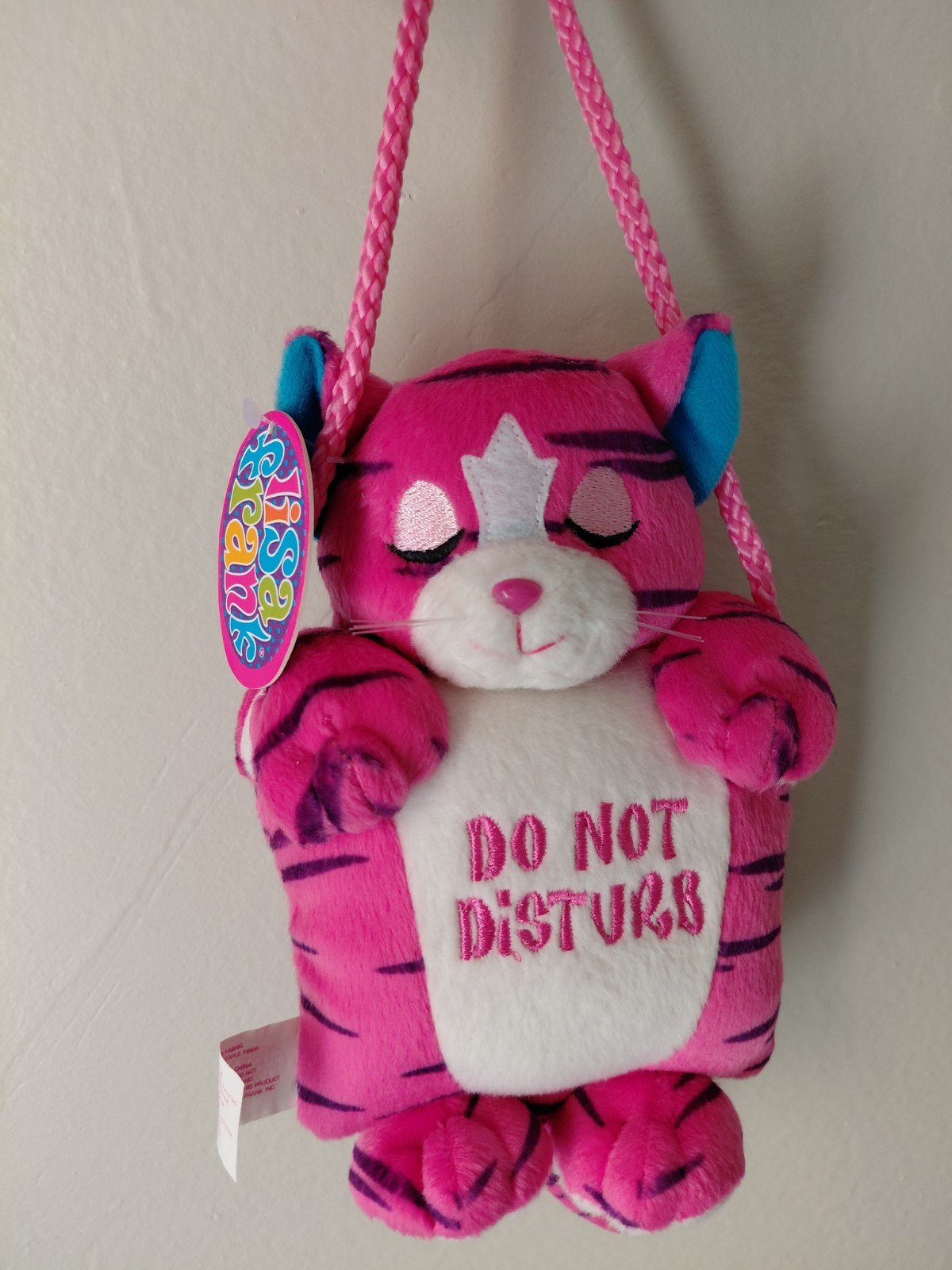 Vintage 90s Lisa Frank Twinkle Star Pink Cat Plush Door Knob Hanger w/Tag