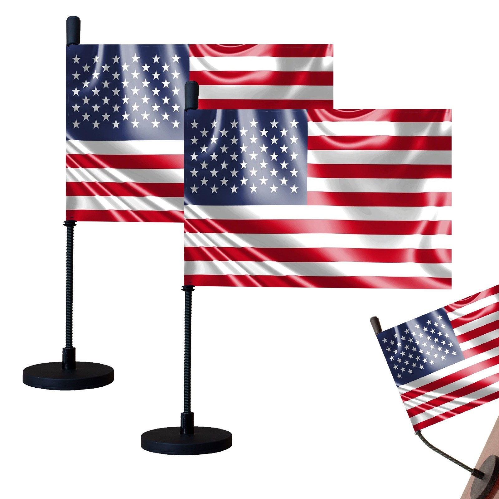 American Car Hood Flag Countries Car Flag with Magnetic Base and Flexible Pole