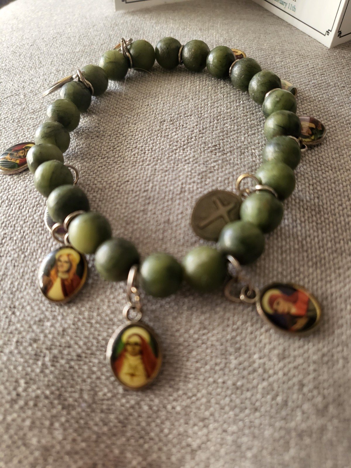 Connemara marble bracelet. Irish saints. Stretch bracelet with charms Connemara marble bracelet. Irish saints. Stretch bracelet with charms
