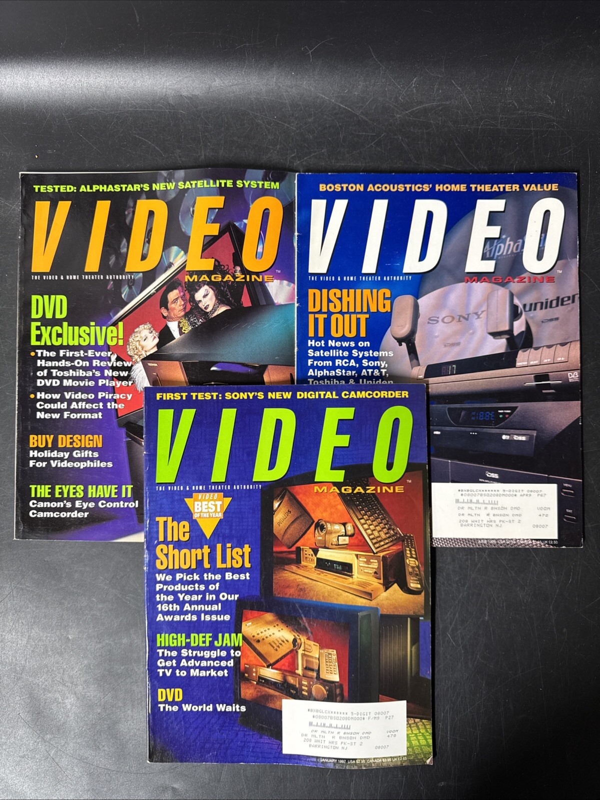 Video Magazines Lot Of 3 (June,Dec 1996; January 1997)